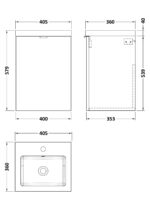 Hudson Reed Fusion 400mm 1-Door Wall Hung Unit & Basin - Image 2