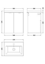 Hudson Reed Fusion 500mm 2-Door Wall Hung Unit & Basin - Image 2