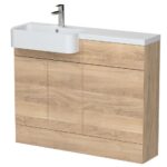 1100mm Combination Unit & Left Hand Semi Recessed Basin