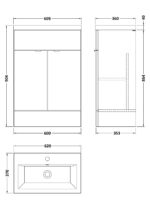 600mm Vanity Unit & Basin - Image 2