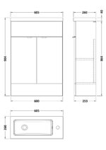 600mm Vanity Unit & Basin - Compact - Image 3