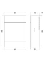 600mm Compact WC Unit & Co-ordinating Top - Image 2