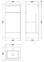 400mm Vanity Unit & Basin - Image 3
