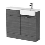 1000mm Combination Unit & Right Hand Semi Recessed Basin