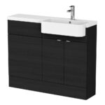 1100mm Combination Unit & Right Hand Semi Recessed Basin