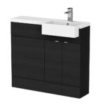 1000mm Combination Unit & Right Hand Semi Recessed Basin