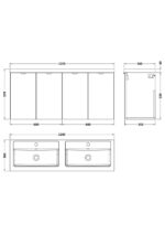 1200mm Vanity Unit & Double Basin - Image 2
