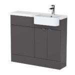 1000mm Combination Unit & Right Hand Semi Recessed Basin