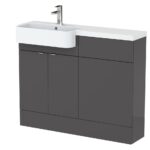 1100mm Combination Unit & Left Hand Semi Recessed Basin