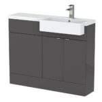 1100mm Combination Unit & Right Hand Semi Recessed Basin