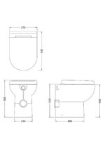 Hudson Reed Comfort Height Back to Wall Pan & Seat - Image 2