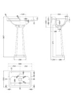 500mm Basin & Pedestal (1 Tap Hole) - Image 2