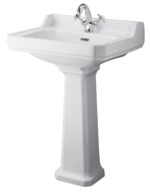 Hudson Reed Richmond 600mm Basin & Pedestal (1 Tap Hole)