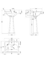 560mm Basin & Pedestal (2 Tap Hole) - Image 2