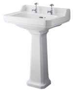 Hudson Reed Richmond 600mm Basin & Pedestal (2 Tap Hole)