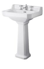 Hudson Reed Richmond 600mm Basin & Pedestal (3 Tap Hole)