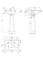 600mm 2TH Basin & Comfort Height Ped - Image 2