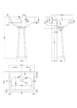 600mm 1TH Basin & Comfort Height Ped - Image 2
