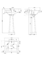 560mm 2TH Basin & Comfort Height Ped - Image 2