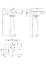 Hudson Reed Richmond 560mm 1TH Basin & Comfort Height Ped - Image 2