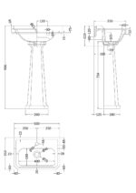 500mm 1TH Basin & Comfort Height Ped - Image 2