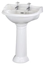Hudson Reed Chancery 600mm Basin & Pedestal (2 Tap Hole)