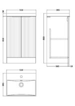 500mm Floor Standing 2 Door Vanity & Basin 3 - Image 3