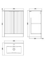 600mm Floor Standing 2 Door Vanity & Basin 2 - Image 3