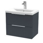 600mm Wall Hung 2 Drawer Vanity & Basin 1
