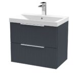 600mm Wall Hung 2 Drawer Vanity & Basin 3