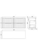 Hudson Reed Fluted 1200 Wall Hung 4-Drawer Vanity & Laminate Worktop - Image 2