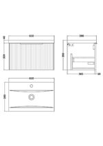 600mm Wall Hung Single Drawer Vanity & Basin 1 - Image 3