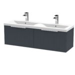 1200mm Wall Hung 2 Drawer Vanity & Double Basin