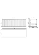 Hudson Reed Fluted 1200 Wall Hung 2-Drawer Vanity & Laminate Worktop - Image 2