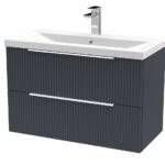 800mm Wall Hung 2 Drawer Vanity & Basin 1