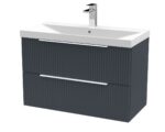 Hudson Reed Fluted 800mm Wall Hung 2 Drawer Vanity & Basin 3