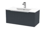 Hudson Reed Fluted 800mm Wall Hung Single Drawer Vanity & Basin 2