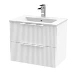 600mm Wall Hung 2 Drawer Vanity & Basin 2