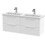 1200mm Wall Hung 4 Drawer Vanity & Double Basin