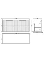1200mm Wall Hung 4 Drawer Vanity & Worktop - Image 2