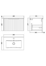 600mm Wall Hung Single Drawer Vanity & Basin 2 - Image 3