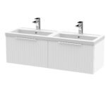 1200mm Wall Hung 2 Drawer Vanity & Double Basin