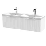1200mm Wall Hung 2 Drawer Vanity & Double Basin