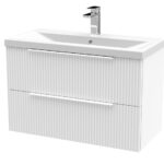 800mm Wall Hung 2 Drawer Vanity & Basin 1