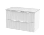 Hudson Reed Fluted 800mm Wall Hung 2 Drawer Vanity & Laminate Top
