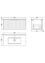 Hudson Reed Fluted 800mm Wall Hung Single Drawer Vanity & Basin 2 - Image 3
