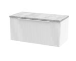 Hudson Reed Fluted 800mm Wall Hung Single Drawer Vanity & Laminate Top