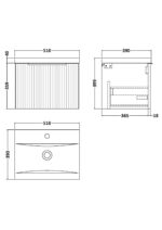 500mm Wall Hung Single Drawer Vanity & Basin 1 - Image 3