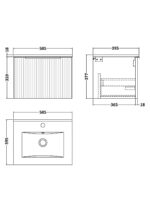 500mm Wall Hung Single Drawer Vanity & Basin 2 - Image 3