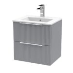 500mm Wall Hung 2 Drawer Vanity & Basin 2